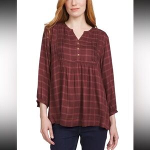 Wrangler Women's Maroon Plaid Blouse
